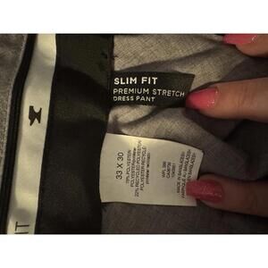 Haggar Brand Slim Fit Premium Stretch Black Dress Pants Size 33x30